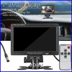 7 TFT LCD Monitor + 2xIR LED Reversing Backup Camera Car Rear View 4PIN Kit Bus