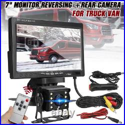 7 TFT LCD Monitor + Backup Reversing Camera Rear View Kit Truck Caravan Van Bus
