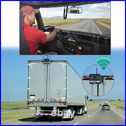 7''Wireless 4CH DVR Mirror Monitor+4 Reverse Backup Wifi Camera For Truck Bus RV
