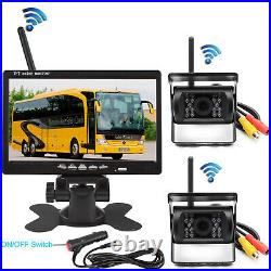 7 Wireless Backup Monitor Truck Caravan RVs Dual Rear View Reverse Camera Kit