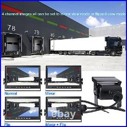 91080P Quad Monitor DVR with MIC Speaker MP5 USB+Reverse Backup Camera Rearview