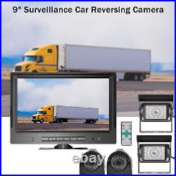 9 4 AHD DVR Split Monitor Screen + 4 Front Side HD Car Rear View Backup Camera
