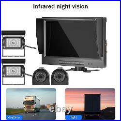 9 IPS 4CH Split Monitor with 4x Car Camera AHD 1080P Front Side Backup Camera