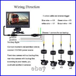 9 Quad Monitor Reversing Backup 4x CCD Rear View Camera Kit For Truck Tractor