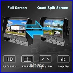 9 Quad Split Monitor DVR 1080P Backup Camera For Truck Caravan RV Reversing