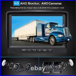 9 Quad Split Monitor DVR 4x Reversing Backup Front Rear Camera For Truck 12-36V