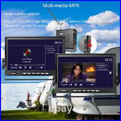 9 Quad Split Monitor DVR with MIC Speaker MP5 Reversing Backup Camera System