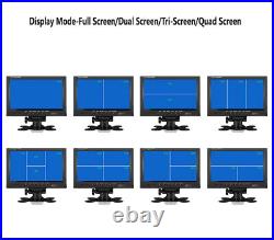 9 Quad Split Monitor Screen Reverse Backup CCD Camera System For Bus Truck Rv