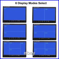 9 Quad Split Screen Monitor 4x Backup Reversing CCD Camera Syetem For TRUCK RV