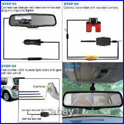 AUTO-VOX Wireless Reverse Camera Kit Car Backup Camera with Rear View Mirror and