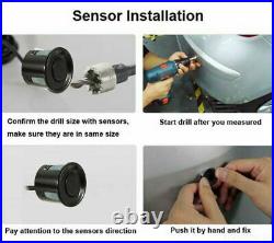Car Rear View Mirror Monitor 4x Parking Radar Sensor Backup Reversing Camera Kit