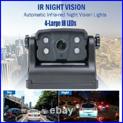 Digital Wireless 7 DVR Quad Monitor 2x Battery Magnetic Reversing Cameras Truck