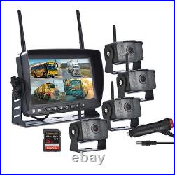 Digital Wireless 7 Monitor DVR Splitscreen 4x Reversing Backup Camera Kit Truck