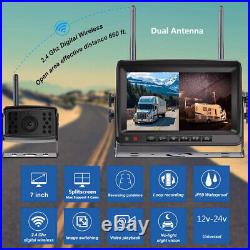 Digital Wireless 7 Quad Monitor DVR Reversing Backup Camera For RV Trailer Van