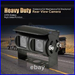 Dual Head 4Pin Reversing Rear View Camera 7 Mirror Monitor 12-24v Truck Caravan