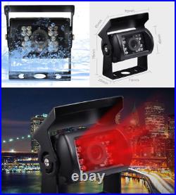 Dual Waterproof Backup Cameras 7 Monitor Kit Motorhome Heavy Duty Truck Bus RV