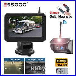 Magnetic Solar Wireless Backup Camera 5 HD Monitor Rechargeable Reverse Camera