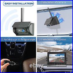 Magnetic Solar Wireless Backup Camera 7 DVR Monitor Rechargeable Reverse Camera
