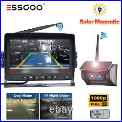 Magnetic Solar Wireless Backup Camera 7 HD Monitor Rechargeable Reverse Camera