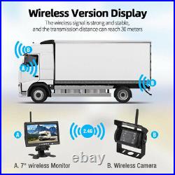 Truck Bus Camper Motorhome Wireless IR Rear View HD Backup Camera 7 Monitor Kit