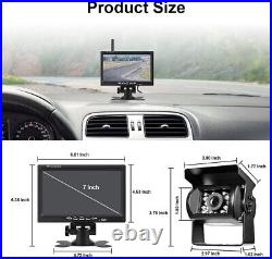 Truck Trailer RVs Wireless Dual Rear View Backup Reverse Camera with 7 HD Monitor