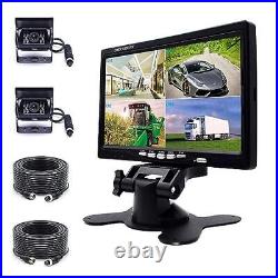 Vehicle Backup Camera with 7 inch Monitor Reverse Camera 4 Split Screen Front