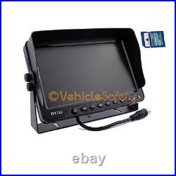 Vehicle IR Backup Reverse Camera Parking System +7 DVR Quad Monitor Recorder