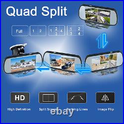 Wireless7Car DVR Quad Monitor Mirror Brake Light Backup Reverse Camera For Fiat