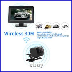 Wireless 4.3'' Rear View TFT-LCD Reverse Monitor Waterproof Plate Backup Camera