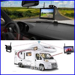 Wireless 5 Car Monitor Rear View Backup Camera Kit for Truck Caravan Bus Camper