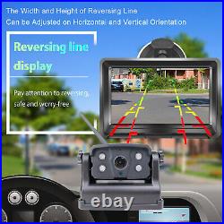 Wireless 5'' Monitor Backup Camera 2xRear View Reverse Kit For RV/5th Wheels Bus