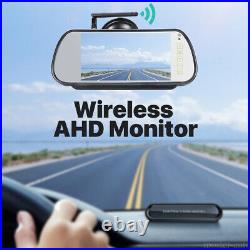 Wireless 7 Car DVR Quad Monitor Mirror Brake Backup Reversing Camera For Fiat