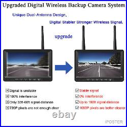 Wireless 7 DVR Monitor 2x Backup Reversing Cameras 50m Working Range For Truck