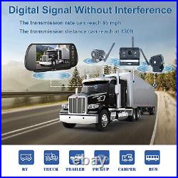 Wireless 7 Quad Mirror Monitor DVR Reversing Backup Camera for Truck Caravan