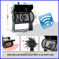 Wireless 7 Rear View Monitor Backup Camera Kit for 12-24V Truck Caravan Van RV