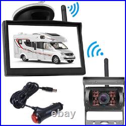 Wireless Backup Camera 5HD Monitor Bus RVs Caravan Truck Reverse Rear View Kit
