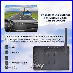 Wireless Backup Camera 5'' Monitor Kit 2x Rear View Reverse Cam for Truck Car RV