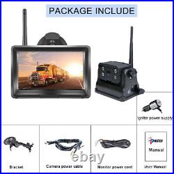 Wireless Backup Camera 5'' Monitor Kit 2x Rear View Reverse Cam for Truck Car RV