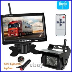 Wireless Backup Camera 7 Monitor Truck Bus RVs Trailer Reversing Rear View Kit