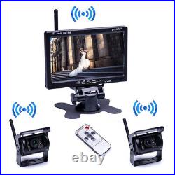Wireless Dual Backup Reversing Cameras + 7 Car Monitor kit for RV Truck Bus