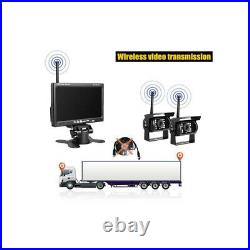 Wireless Dual Backup Reversing Cameras + 7 Car Monitor kit for RV Truck Bus