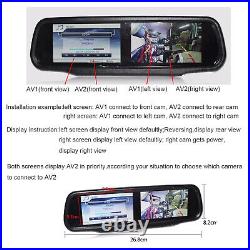 Wireless Dual Screen 4.3 Mirror Monitor Flush Mount Backup Camera for Reversing